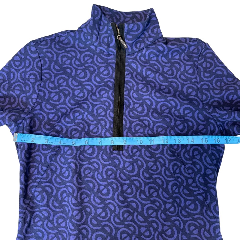 J.McLaughlin NWOT Bedford‎ Purple Geometric Link Quarter Zip Dress Small - Picture 4 of 9